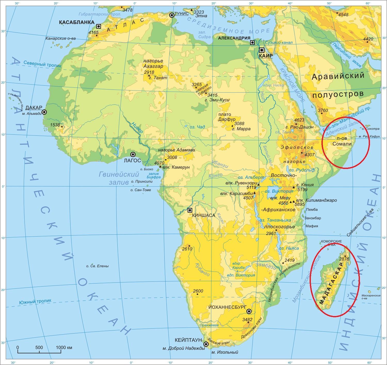 Горы атлас на карте Африки 7 класс