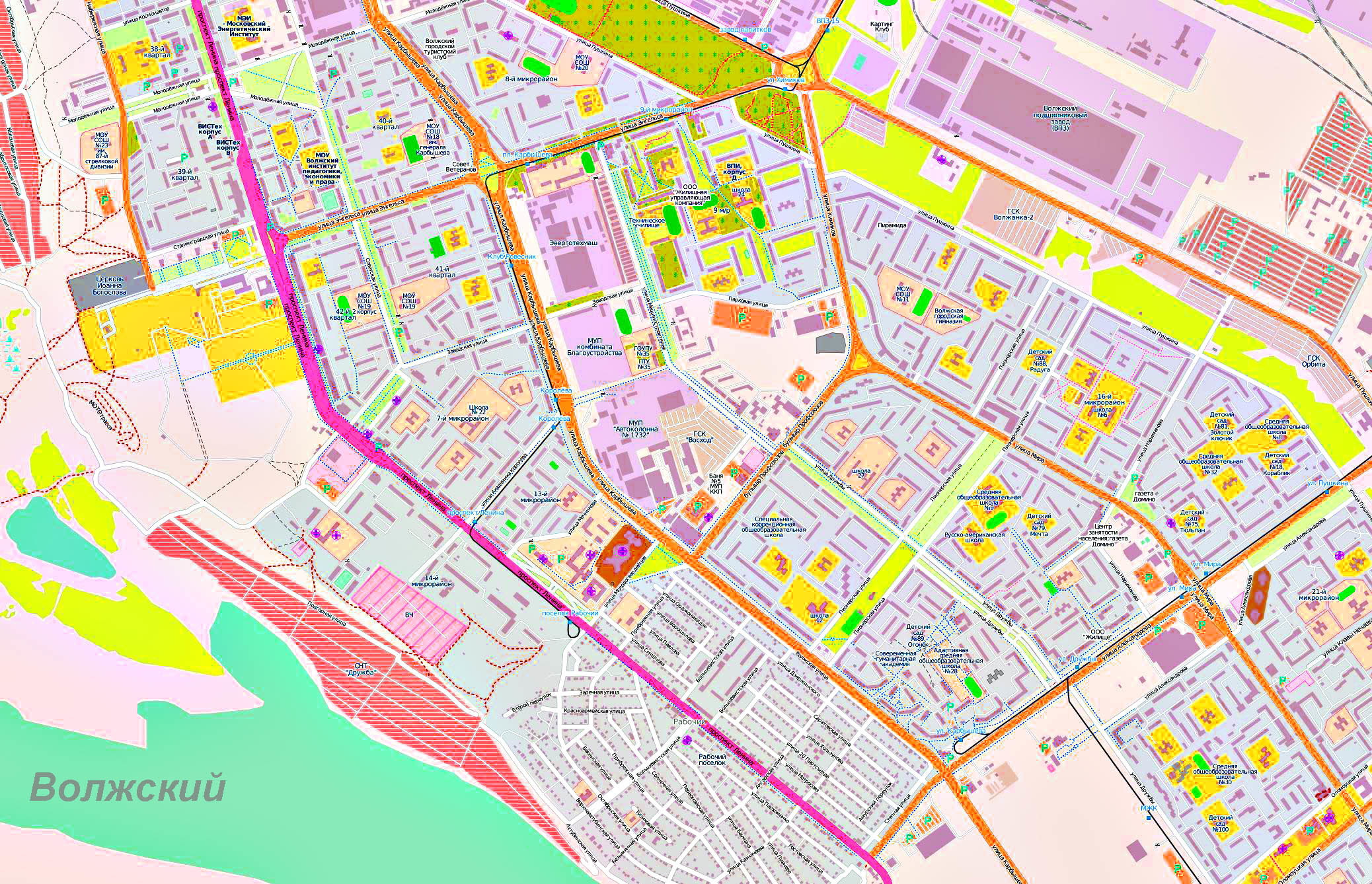 Карта волжский волгоградская с улицами и домами