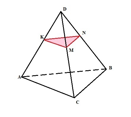 Дан тетраэдр dabc плоскость альфа проходит через прямую cd и параллельна прямой ав