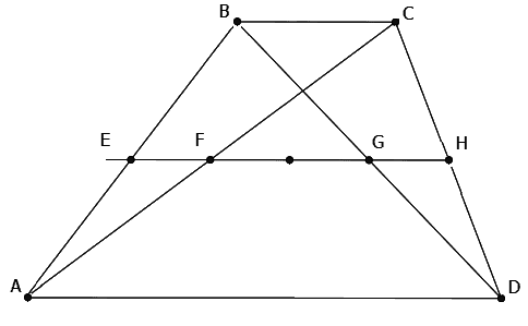 Основание рав. Сумма квадратов диагоналей трапеции. Средняя линия трапеции и диагонали. Диагонали трапеции и средняя линяя. Рисунок трапеции с диагоналями.