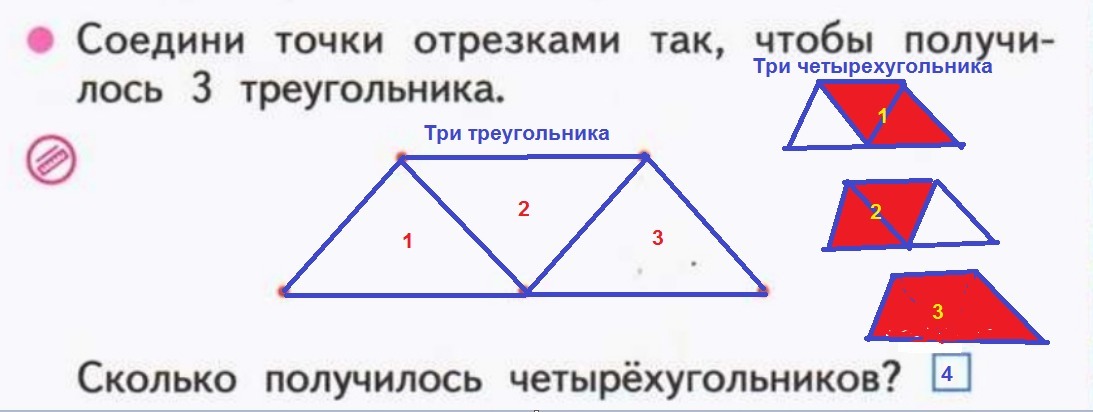 Как разделить четырехугольник на 3 четырехугольника. Соедини точки отрезками так чтобы получилось 3 треугольника. Чтобы получилось три треугольника. Соедини точки отрезка и так чтобы получилось 3 треугольника. Треугольники и Четырехугольники.