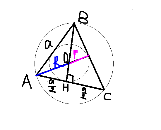 Свойства окружности в равностороннем треугольнике. Равносторонний треугольник вписанный в окружность. Центр описанной окружности равностороннего треугольника.