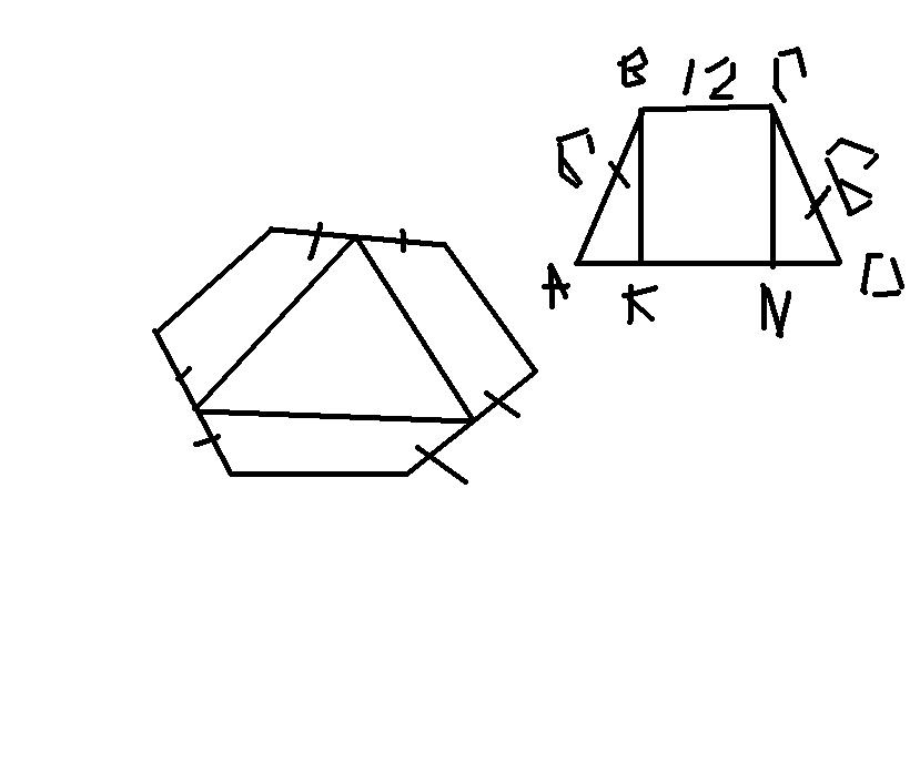 Стороны шестиугольника а б