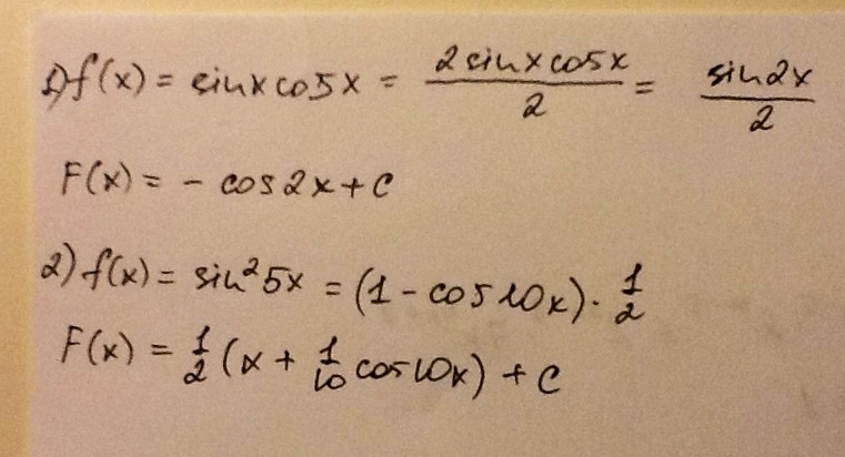 Найти первообразную функции f x sinx