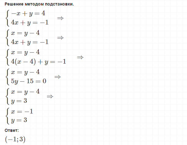 Реши уравнение 4y 7 5y 4. Решите систему уравнений методом подстановки x y -2. Решите систему уравнений методом подстановки x+y 2 2x-y 3. Решите методом подстановки систему уравнений 3x + 5y = -1. Решить систему уравнений методом подстановки {4x+y=3} {y=3-4x}.