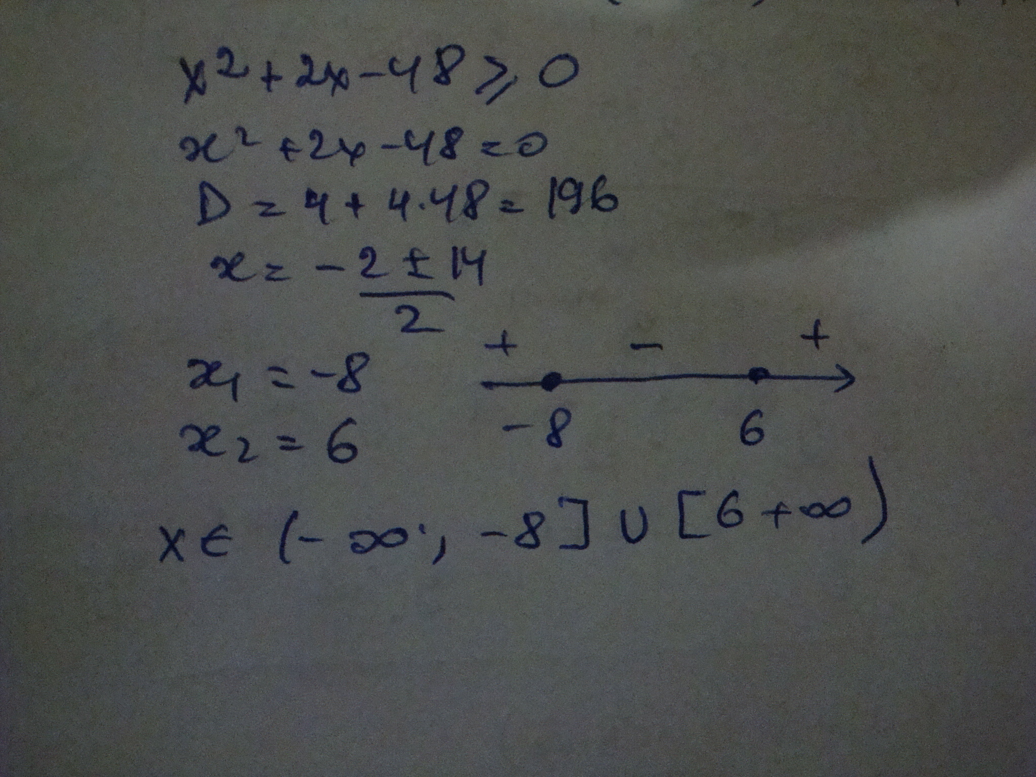48 x 7 0. X2=2x+48. Решите неравенство: x2 - 2x- 48 ≤ 0. X2-2x-48=0. Х2+2х-48 0.