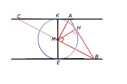 Даны две параллельные прямые расстояние между которыми равно