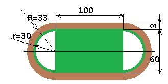 Футбольное поле имеет форму прямоугольника. Картины поля в прямоугольном резонатора. Выездковое поле размерами 20х60м.