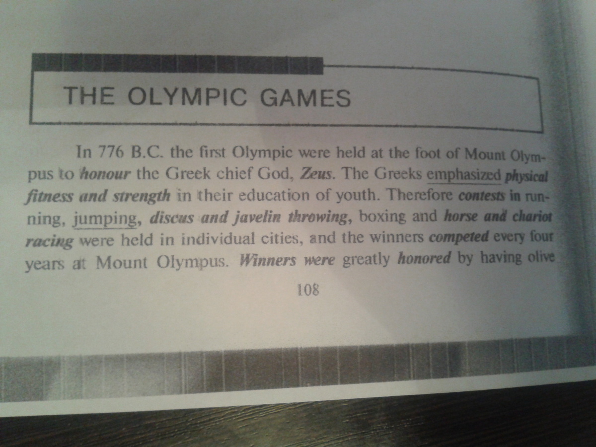 Переведите пожалуйста текстThe Olympic Games?