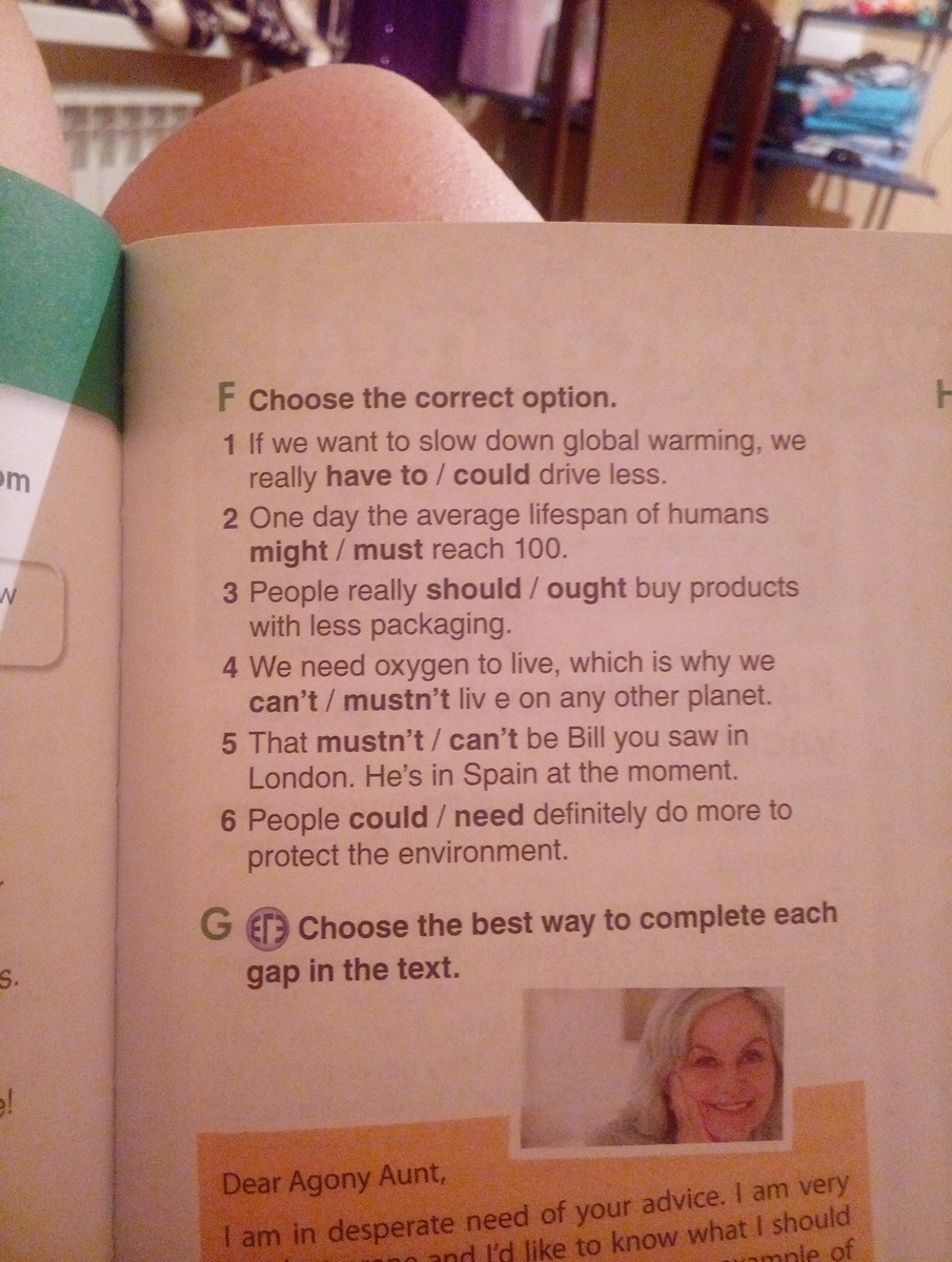 Choose the correct option she has had