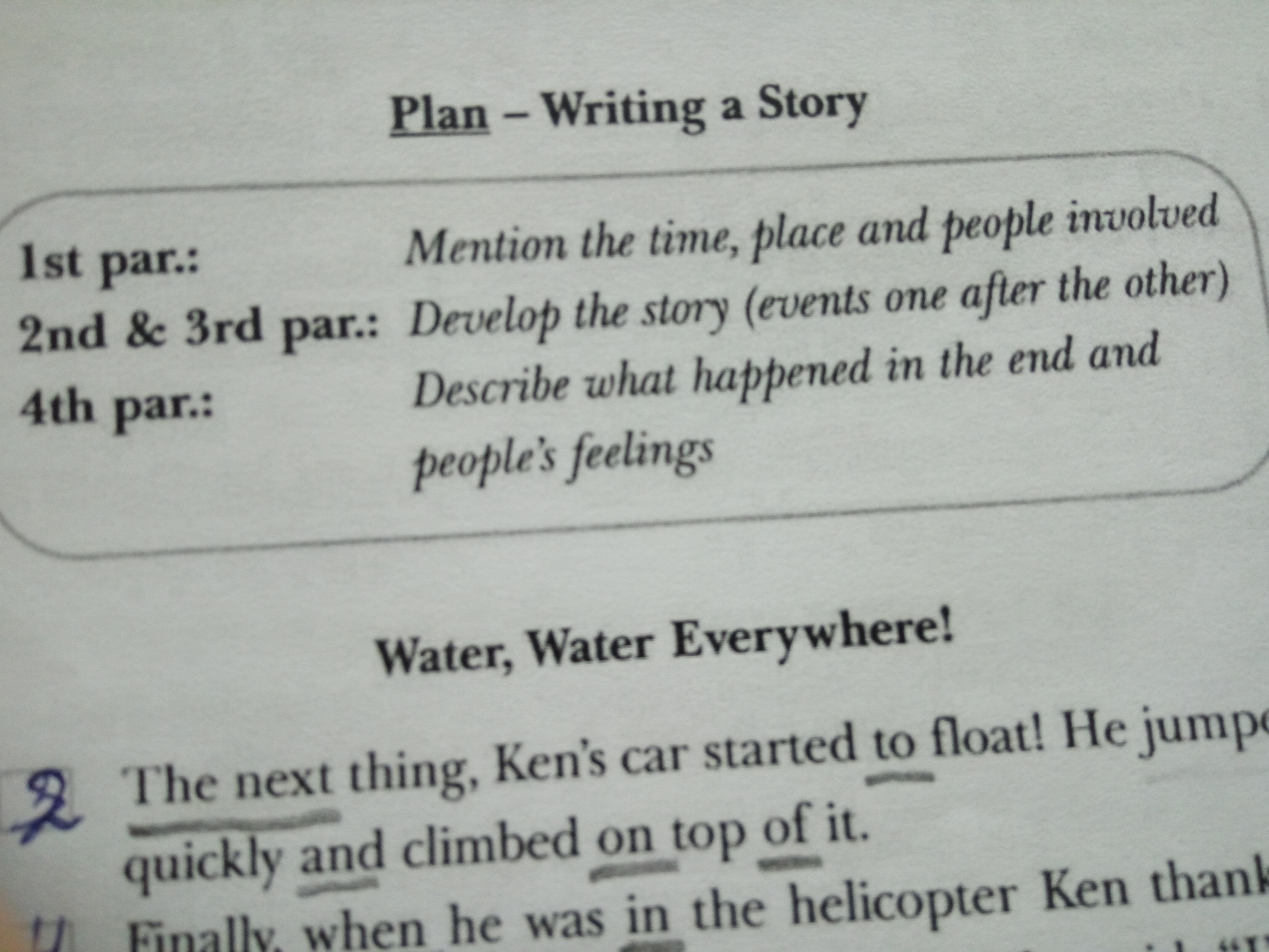 Writing a story plan
