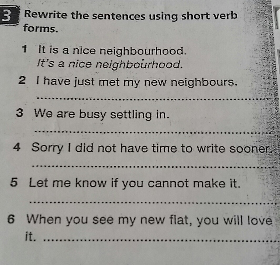 Write the sentences in short forms. Rewrite the sentences using. Rewrite the sentences using short. Rewrite the sentences using short forms. Rewrite the sentences using to.