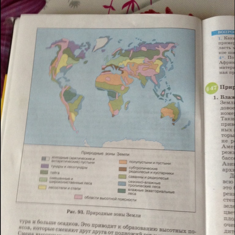 География 7 класс учебник евразия. Природные зоны земли. Карта природных зон земли 7 класс.