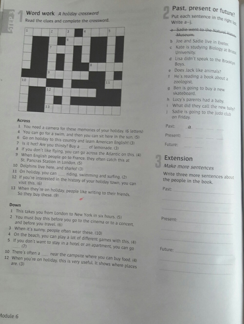 Use the clues to complete the crossword. Self check 6 read the clues and complete the crossword. Self check 1 read the clues and complete the crossword. Self check 5 read the clues and complete the crossword. Read the clues and do the crossword.