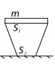 Брусок массойm = 1 кгположили наневесомую подставку в форме усеченногоперевернутого конуса, стоящего на горизонтальномстоле?